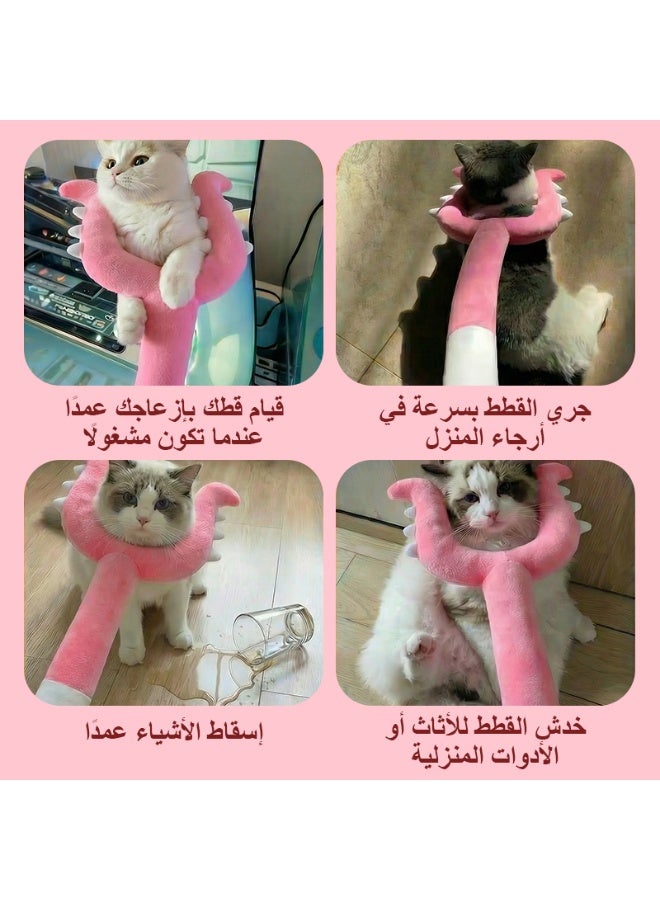 LAPET Plush Cat Wand Toy with Clamp Design - Novelty Interactive Teaser Stick for Indoor Cats, Soft Cotton Pet Play Toy, Fun Pet Gag Gift Small Medium Puppies Kittens Dogs (Pink) - Image 5